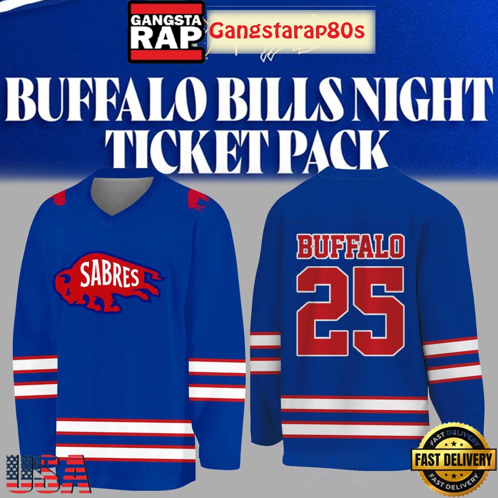 Buffalo Bills x Buffalo Sabres Night 2025 Hockey Jersey