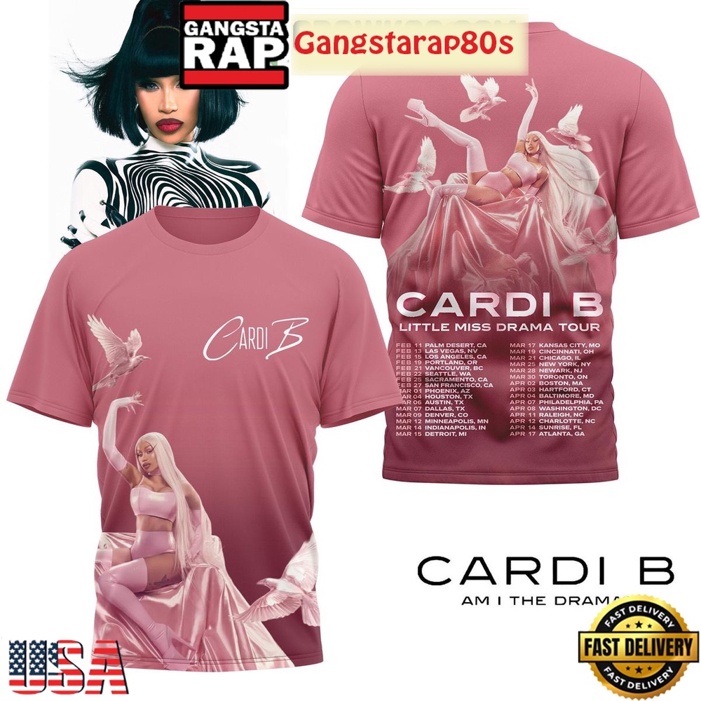 Cardi B Little Miss Drama Tour All Over Print Shirt