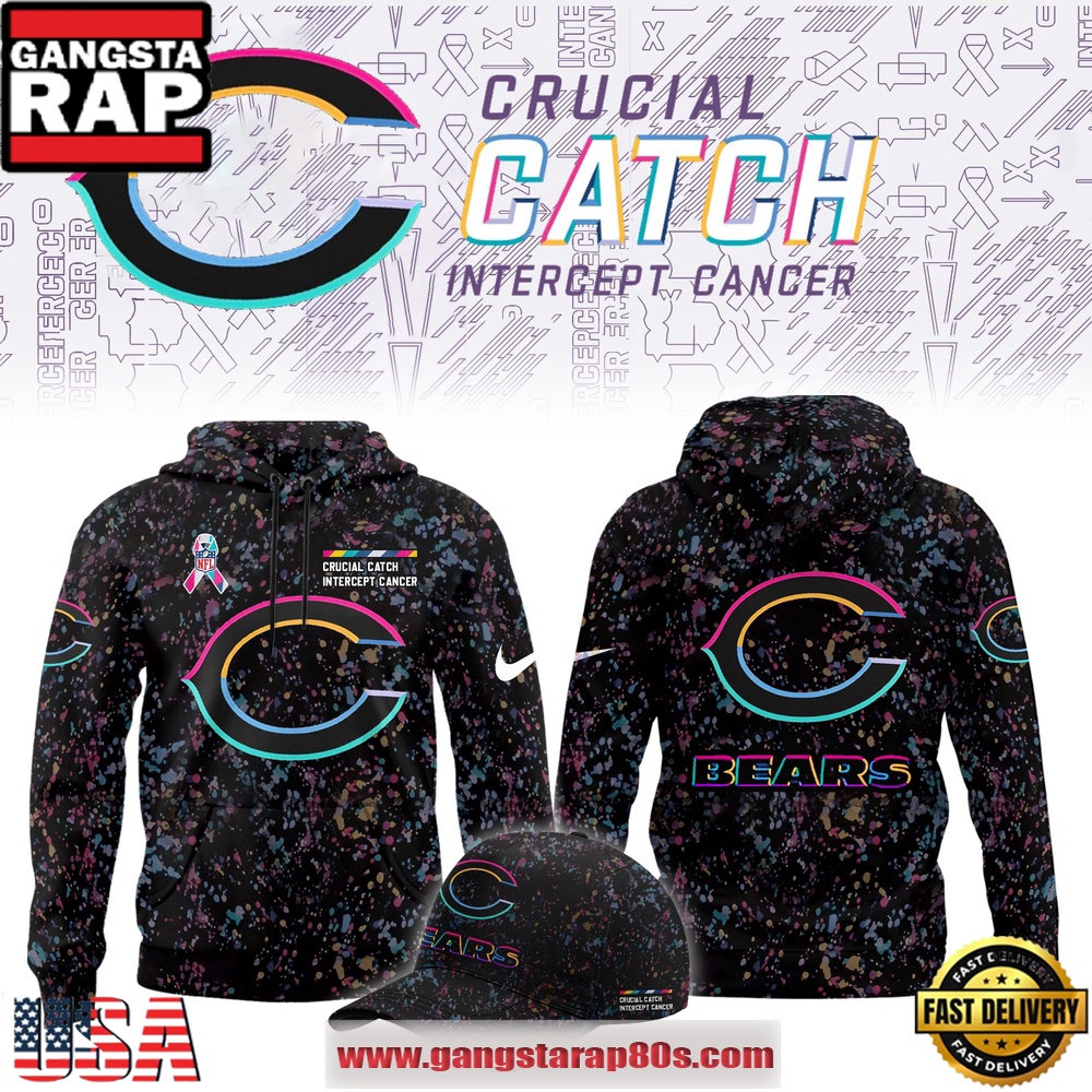 Chicago Bears Crucial Catch Intercept Cancer 2025 Limited Edition Hoodie Shirt