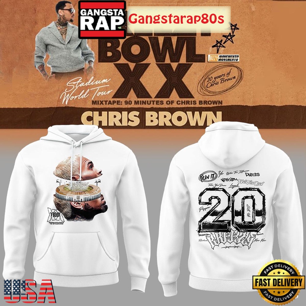 Chris Brown 20 Years Breezy Bowl XX New Design Hoodie