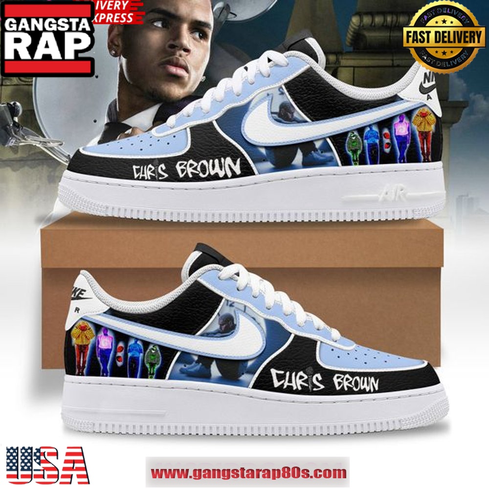 Chris Brown Blue Sky Nike Air Force 1 Sneakers Shoes 1 Sneaker