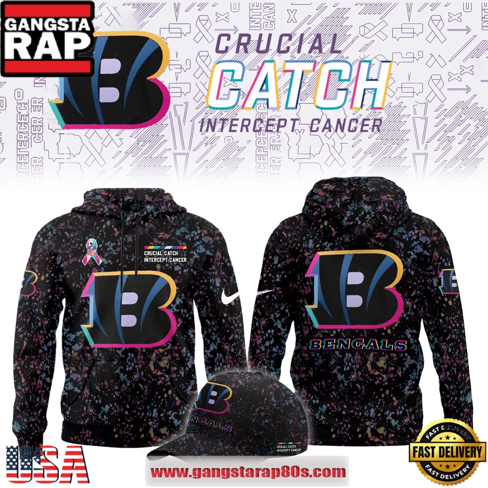 Cincinnati Bengals Crucial Catch Intercept Cancer 2025 Limited Edition Hoodie Shirt