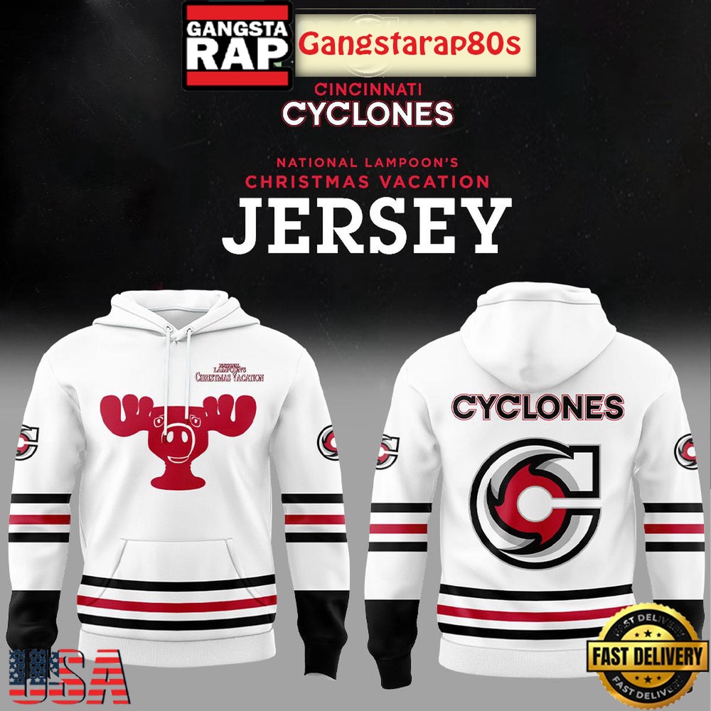 Cincinnati Cyclones National Lampoons Christmas Vacation 2025 All Over Print Hoodie