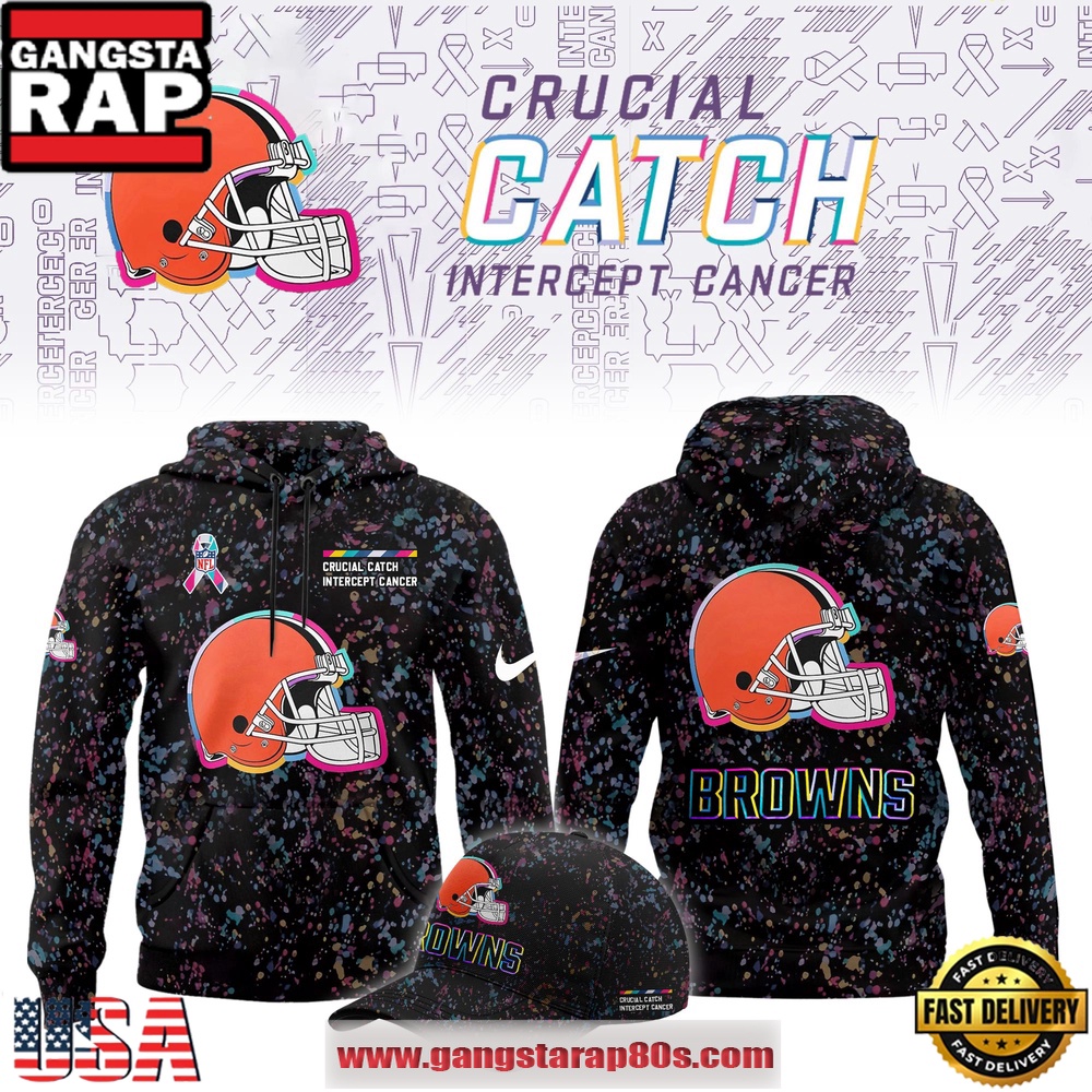 Cleveland Browns Crucial Catch Intercept Cancer 2025 Limited Edition Hoodie Shirt