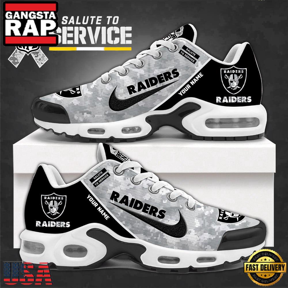 Custom Name Las Vegas Raiders Salute To Service NFL Air Max Plus Shoes