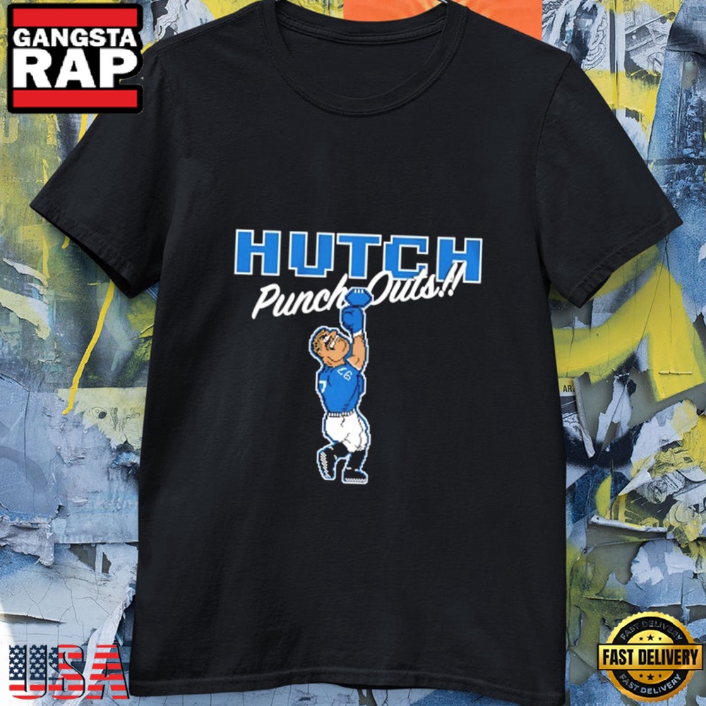 Detroit Lions Aidan Hutchinson Punch-Outs Black Shirt