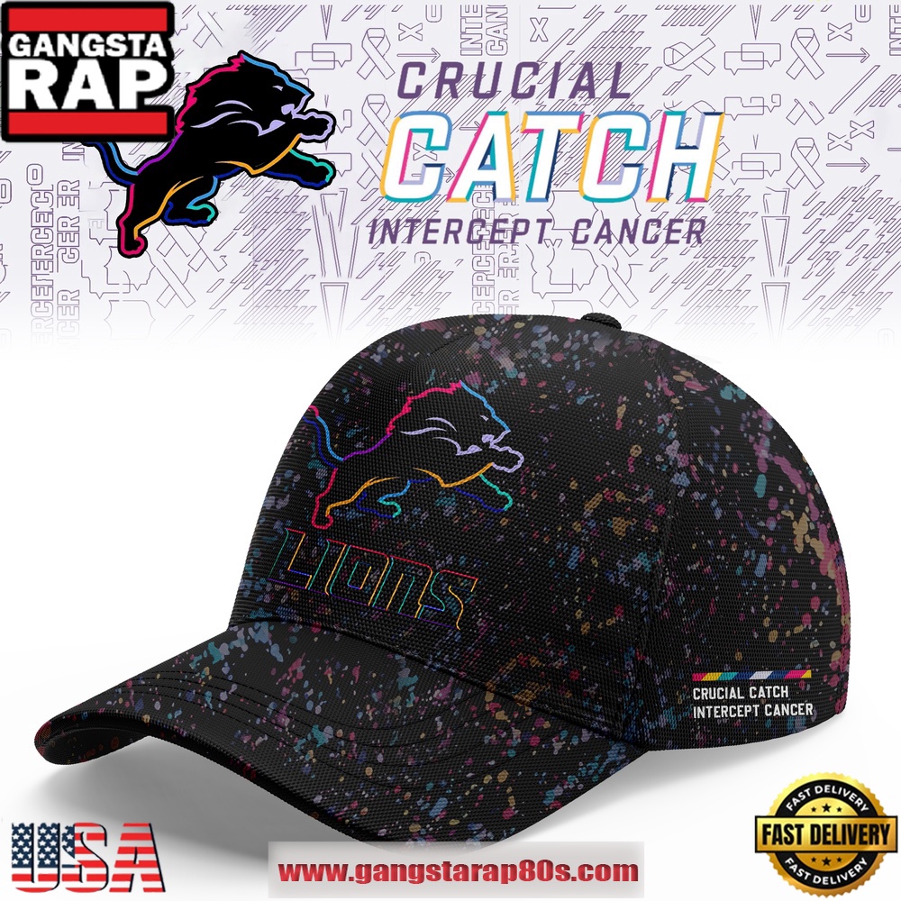 Detroit Lions Crucial Catch Intercept Cancer 2025 Limited Edition Classic Cap Hats