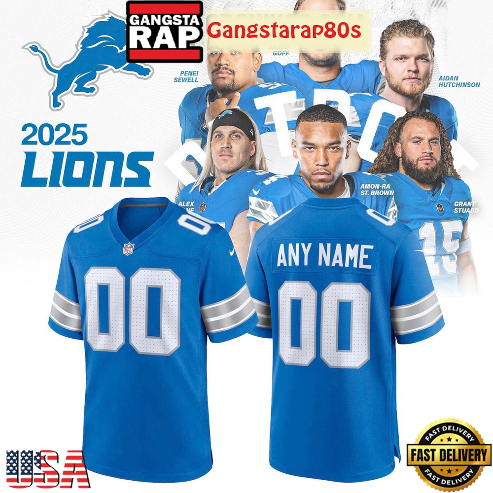 Detroit Lions Uniform 2025 Custom Football Jersey Shirt