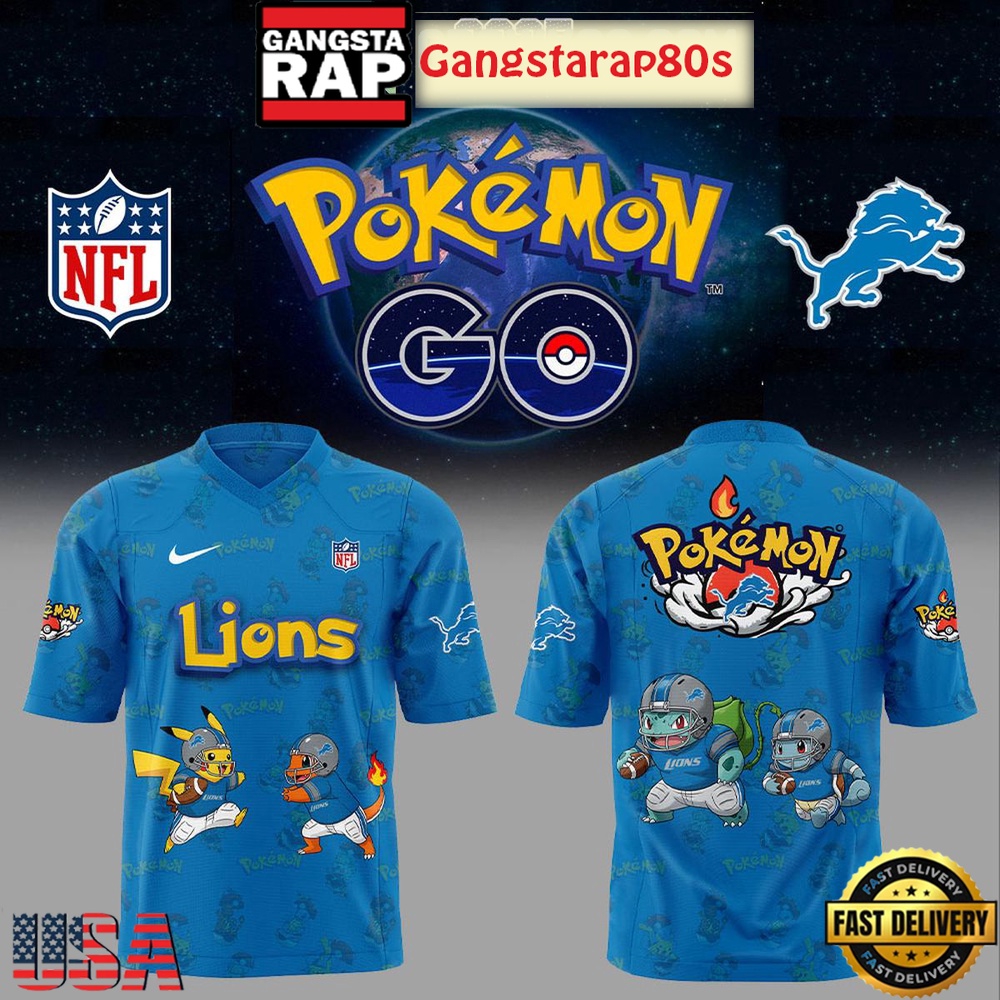 Detroit Lions x Pokemon Go 2025 New Design Football Jersey