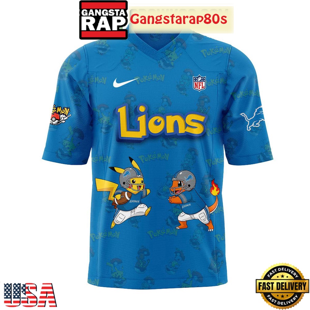 Detroit Lions x Pokemon Go 2025 New Design Football Jersey