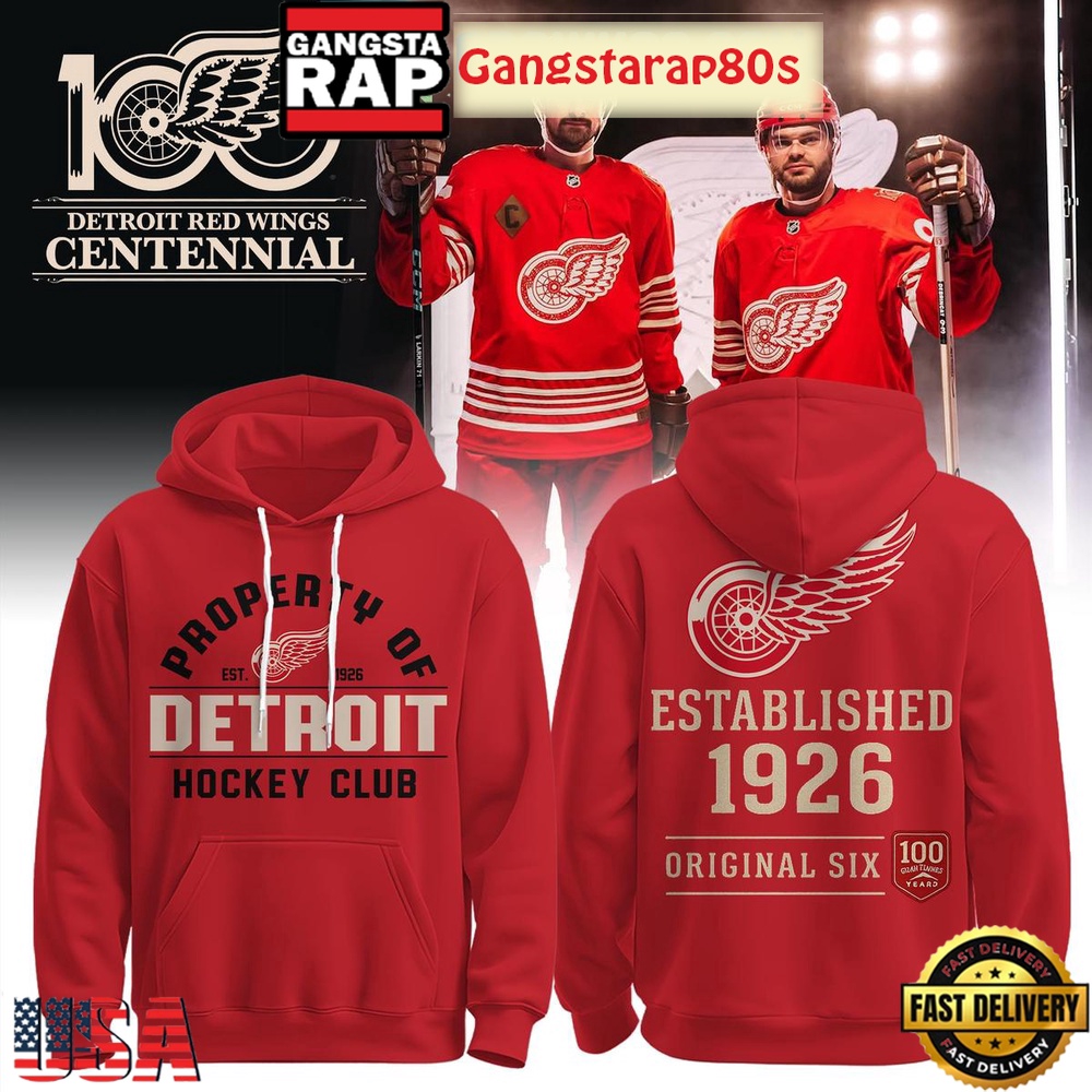 Detroit Red Wings Centennial 100 Years Unisex 3D Hoodie