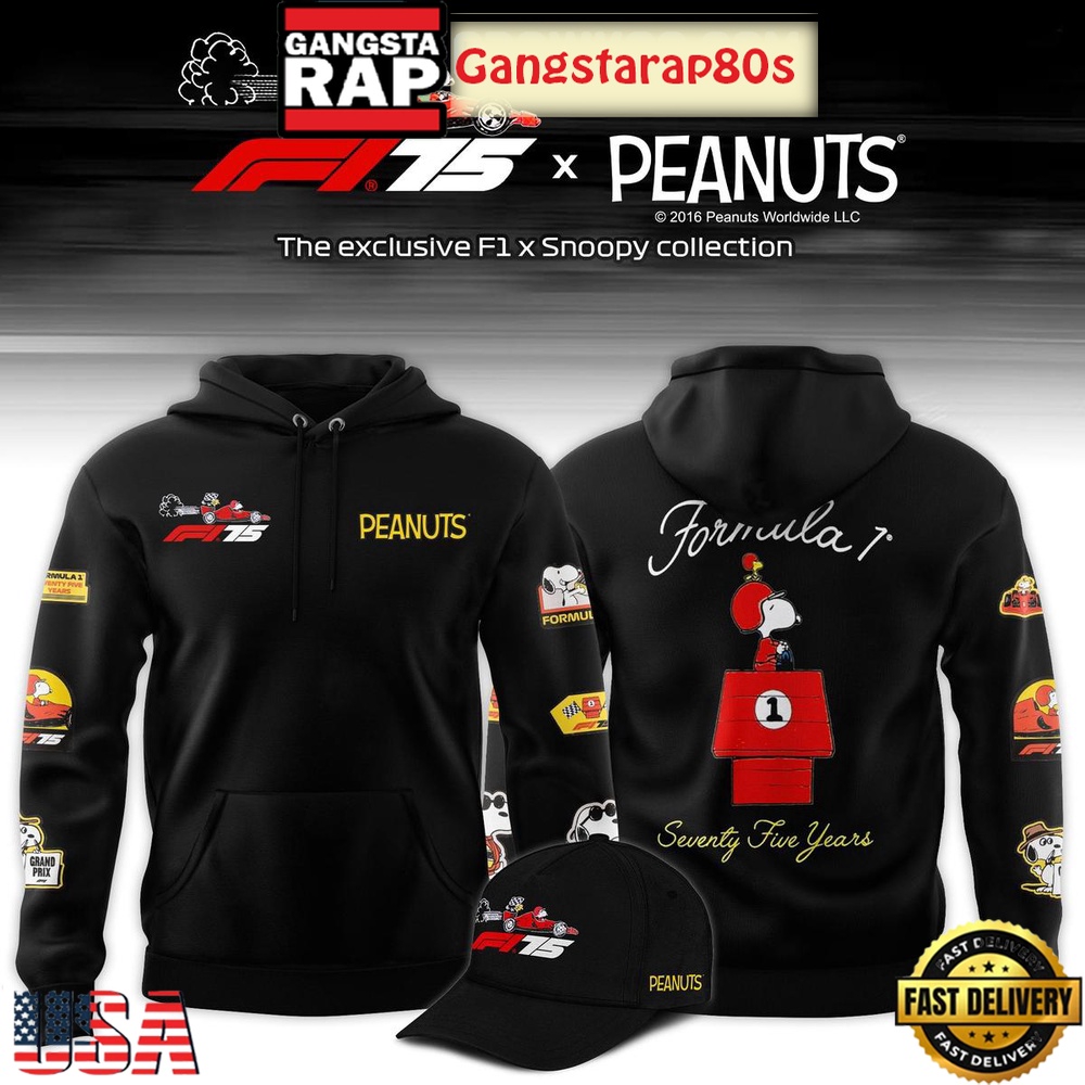 F1 x Peanuts 75 Years Snoopy Racing All Over Print Hoodie F1 x Peanuts 75 Years Snoopy Racing All Over Print Hoodie