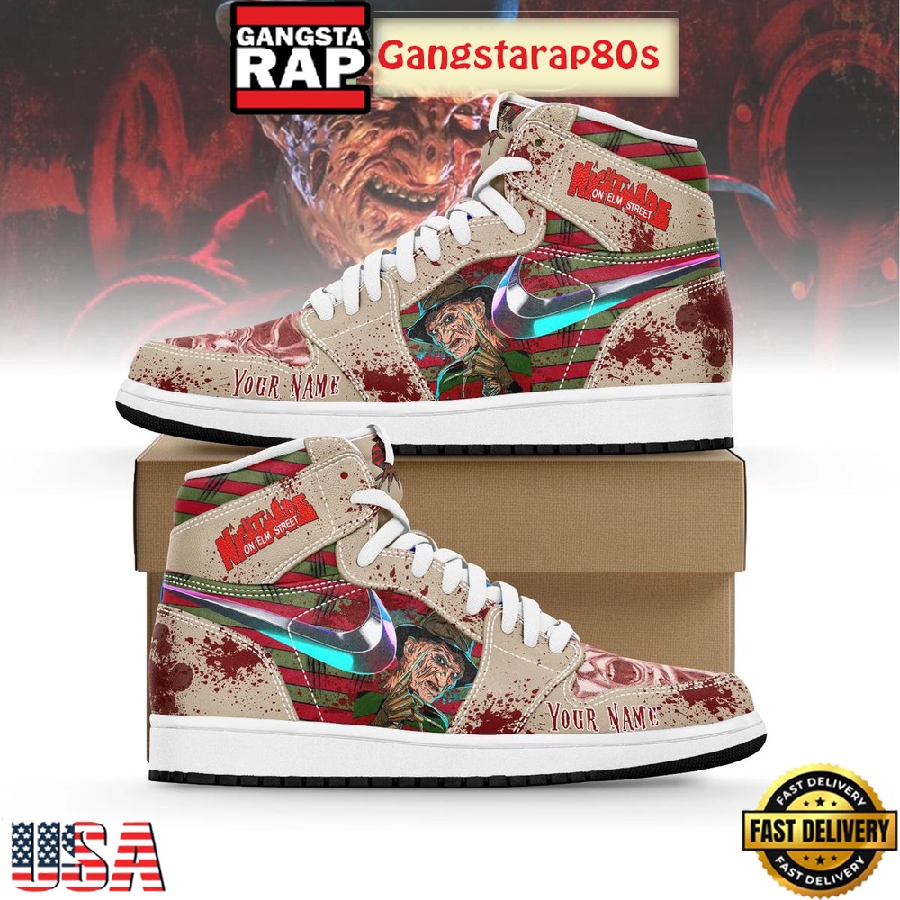 Freddy Krueger Halloween Air Jordan 1 Shoes Running Sneakers Freddy Krueger Halloween Air Jordan 1 Shoes Running Sneakers