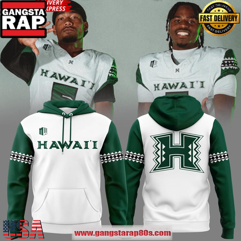 Hawaii Rainbow Warriors football 2025 White Hoodie Shirt