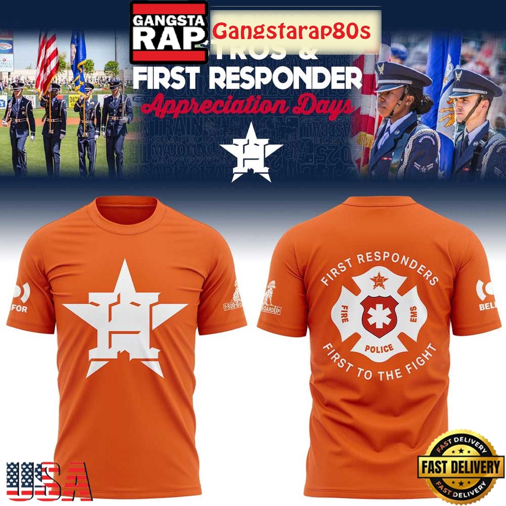 Houston Astros First Responders Day All Over Print T Shirt