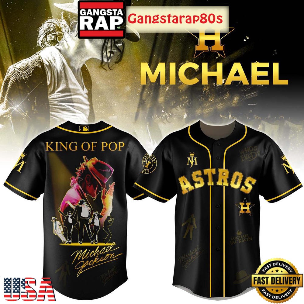 Houston Astros x Michael Jackson King Of Pop Baseball Jersey