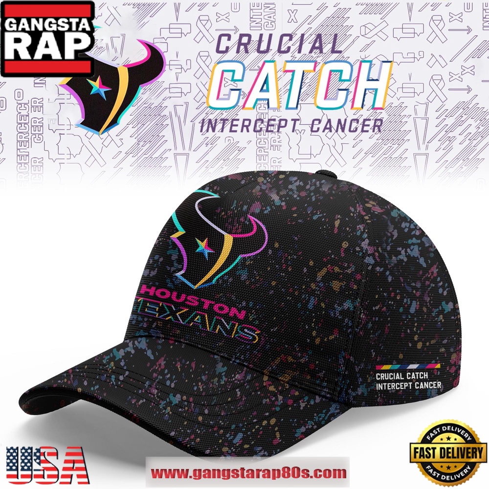 Houston Texans Crucial Catch Intercept Cancer 2025 Limited Edition Classic Cap Hats
