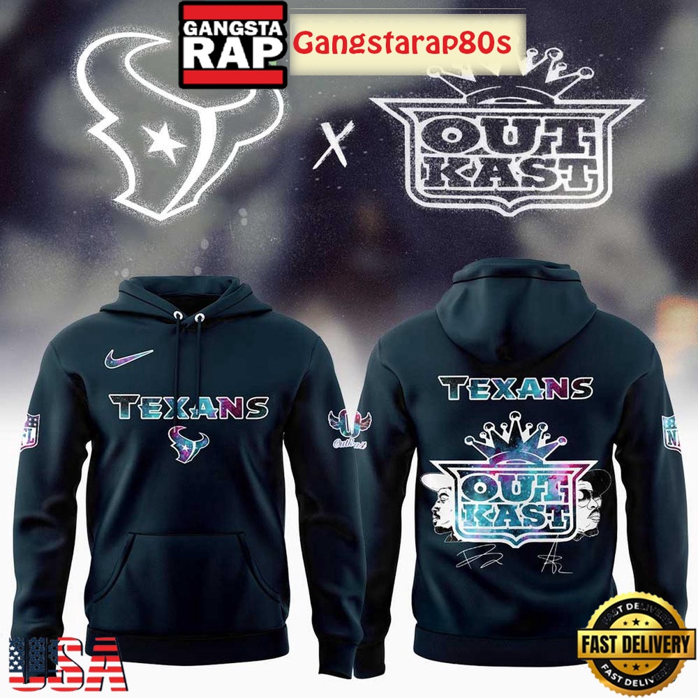 Houston Texans x Outkast Galaxy Signature 2025 All Over Print Hoodie