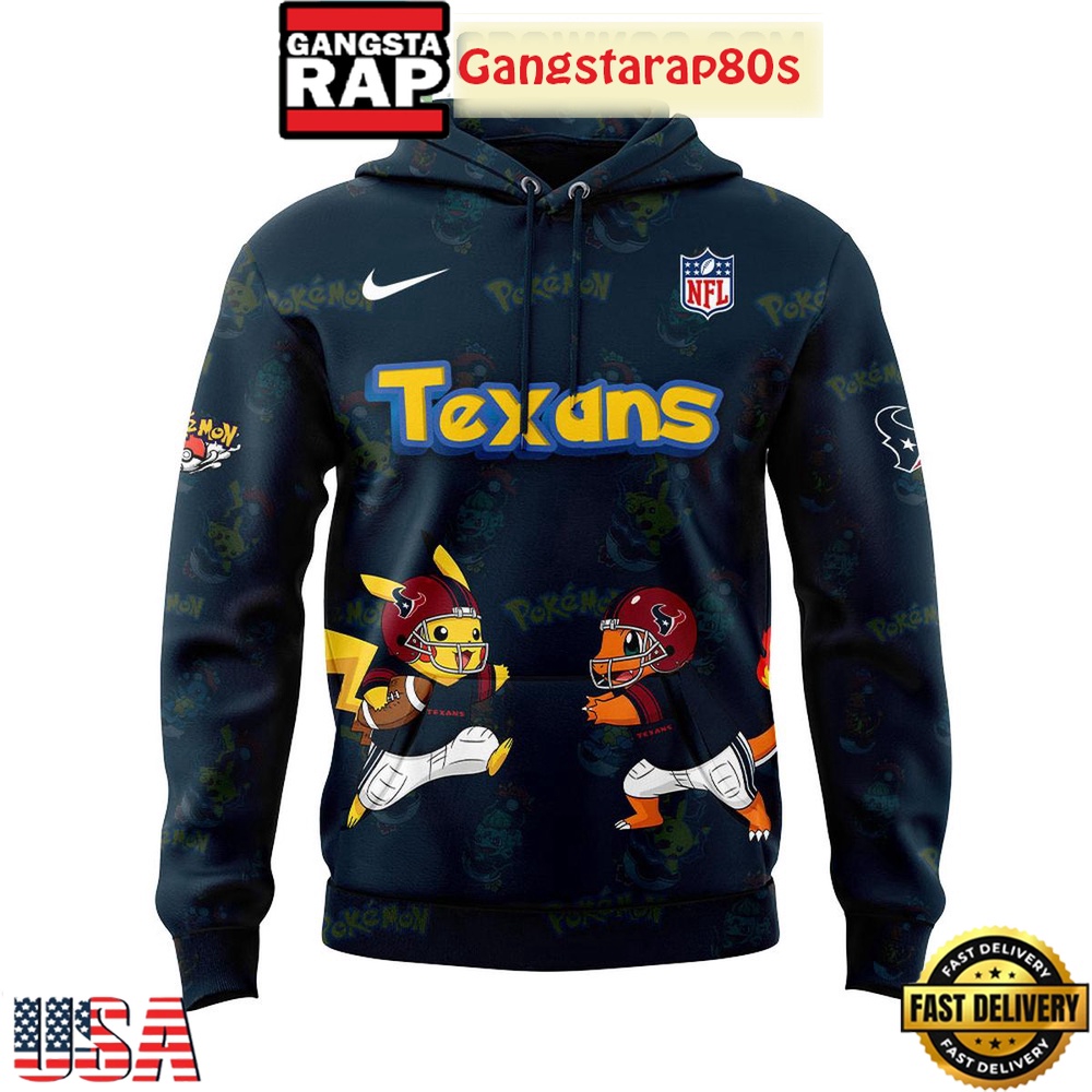 Houston Texans x Pokemon Go 2025 Unisex 3D Hoodie