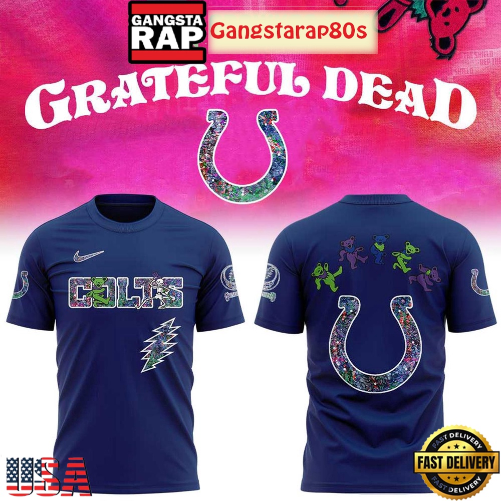 Indianapolis Colts Celebration Grateful Dead 60 Years Night Unisex 3D Shirt Indianapolis Colts Celebration Grateful Dead 60 Years Night Unisex 3D Shirt