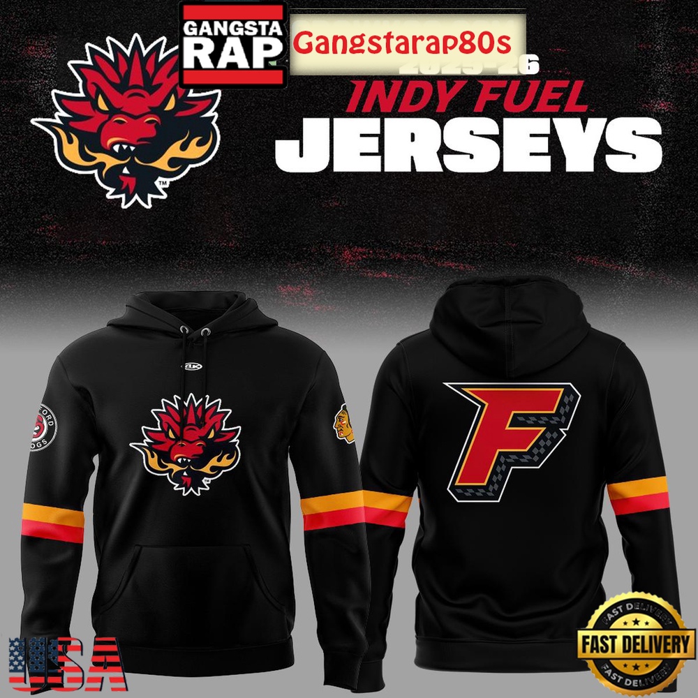 Indy Fuel New Season 2025 2026 Black All Over Print Hoodie