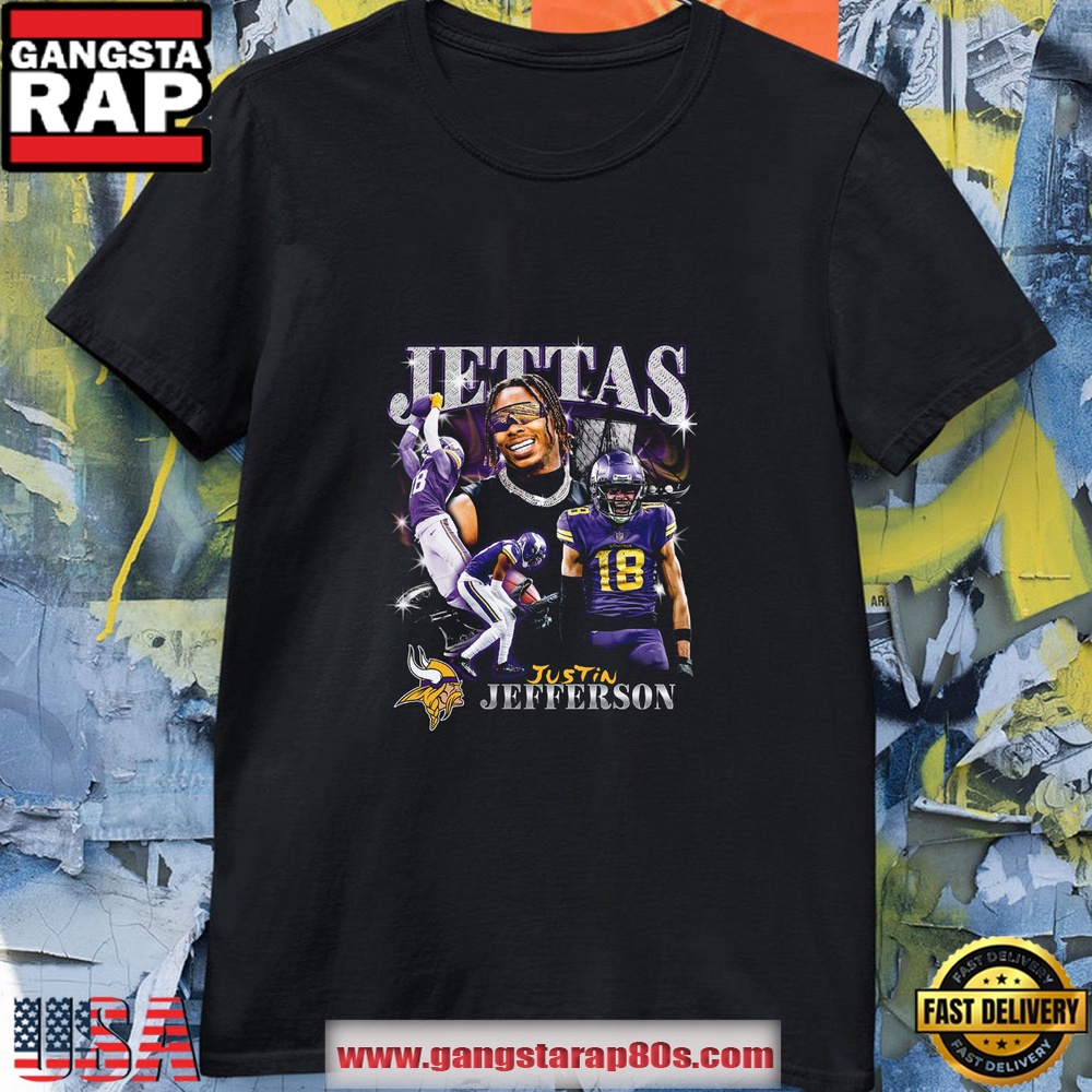 Justin Jefferson Black Minnesota Vikings Unisex T Shirt Justin Jefferson Black Minnesota Vikings Unisex T Shirt