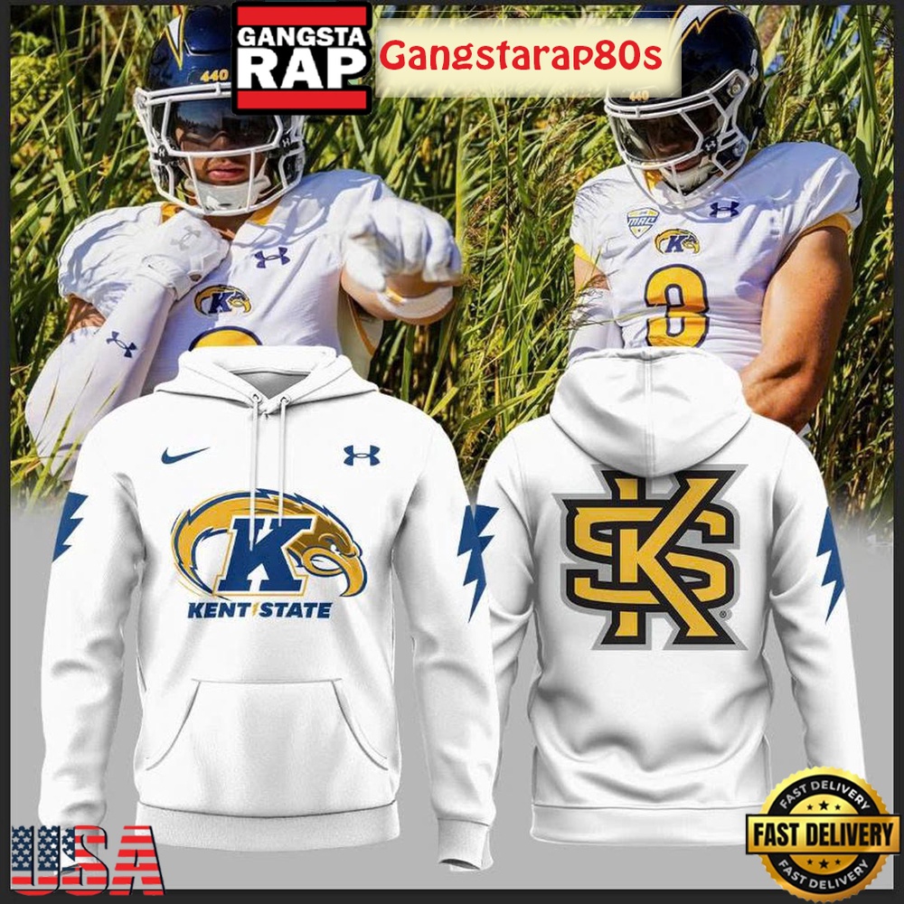 Kent State Golden Flashes White Uniform 2025 All Over Print Hoodie