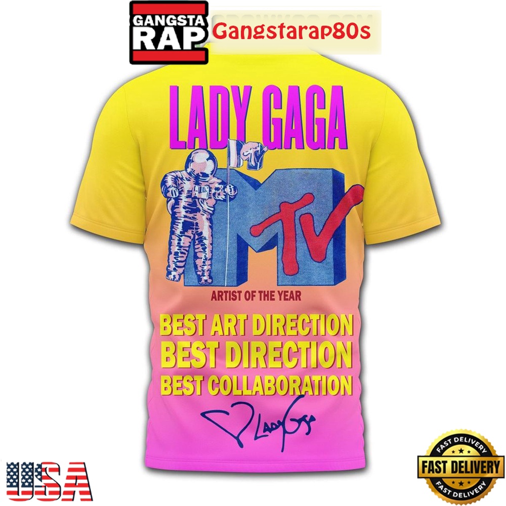 Lady Gaga MTV Artist Of The Year All Over Print T Shirt Lady Gaga MTV Artist Of The Year All Over Print T Shirt