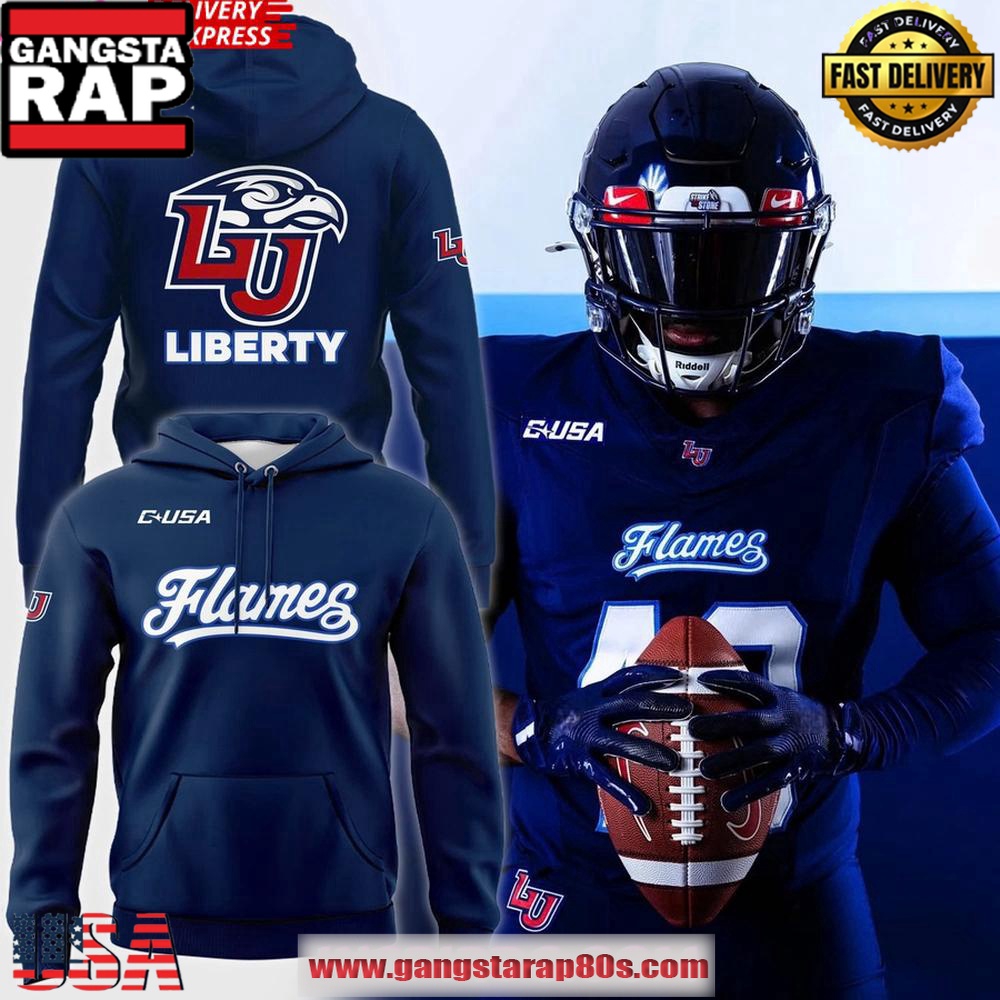 Liberty Flames Football Navy Uniform Hoodie Shirt