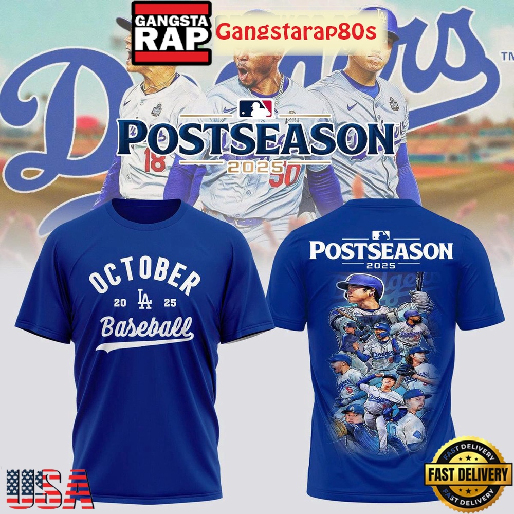 Los Angeles Dodgers MLB Postseason 2025 Blue Unisex 3D Shirt