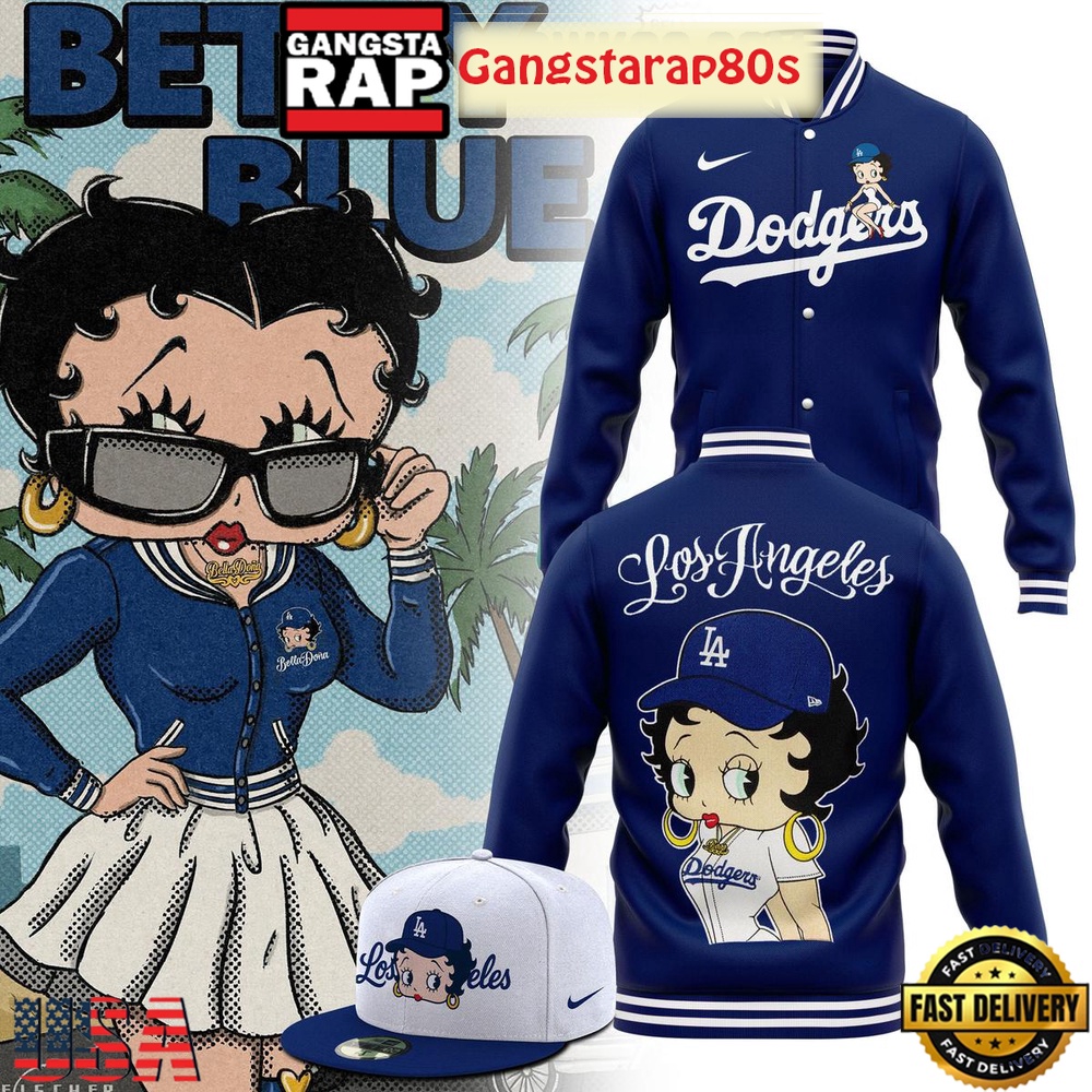 Los Angeles Dodgers x Betty Boop Baseball Jacket Los Angeles Dodgers x Betty Boop Baseball Jacket