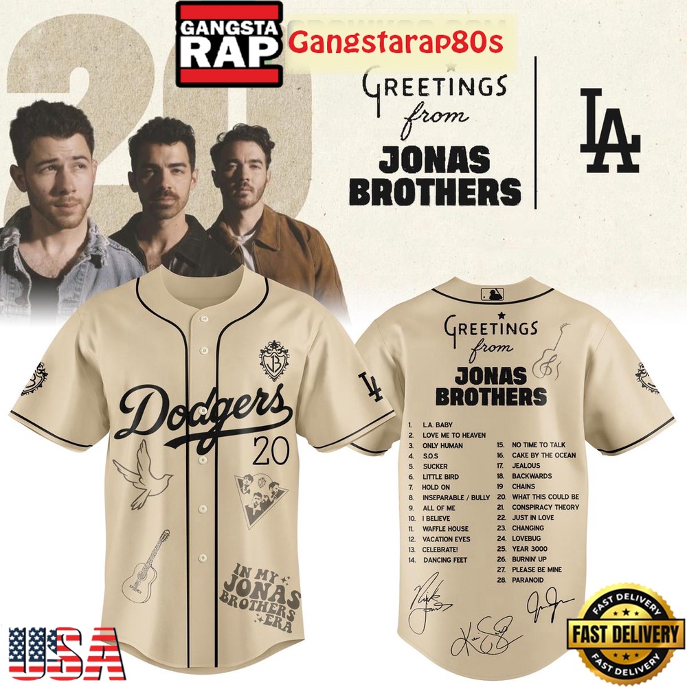 Los Angeles Dodgers x Greetings From Jonas Brothers Baseball Jersey Shirt