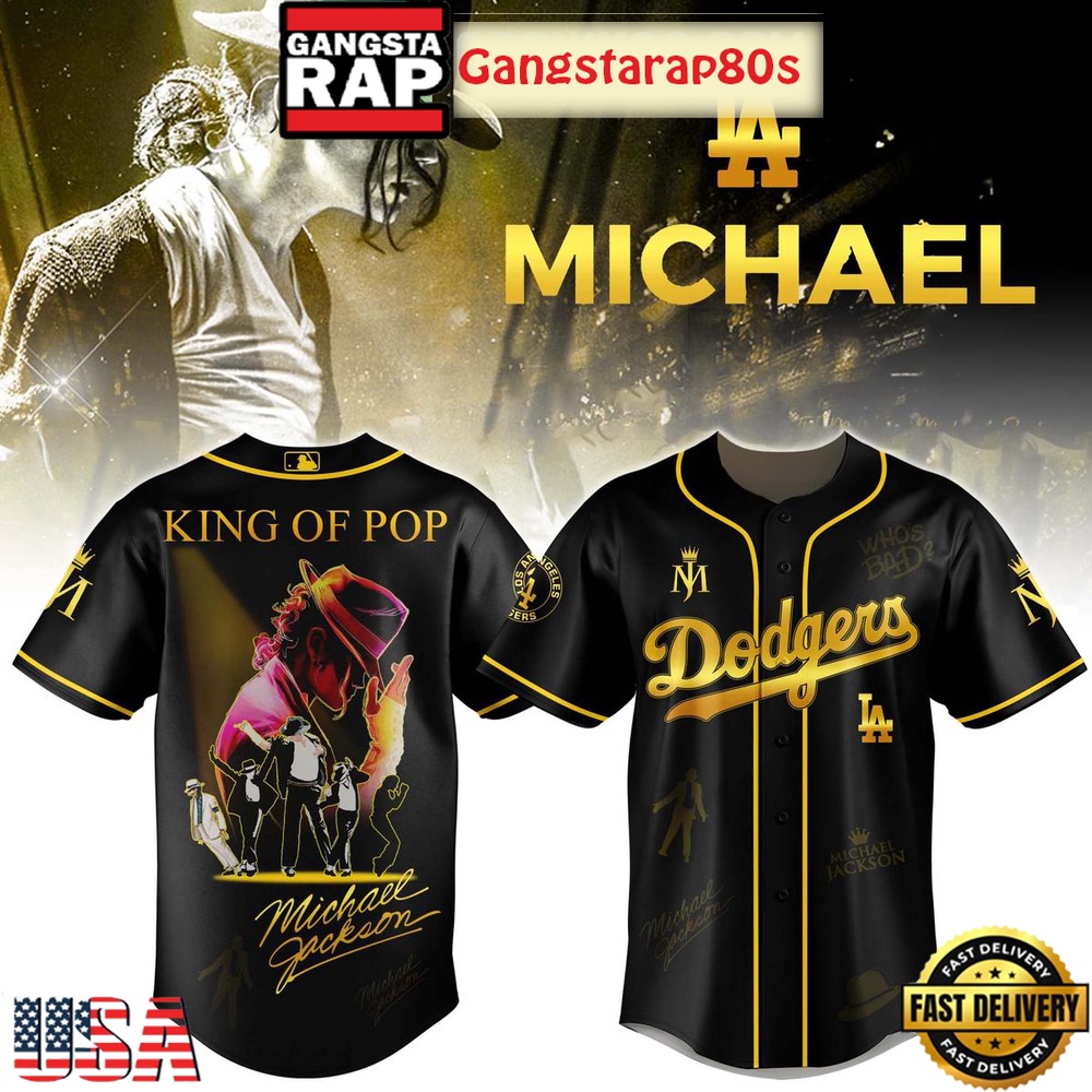 Los Angeles Dodgers x Michael Jackson King Of Pop Baseball Jersey