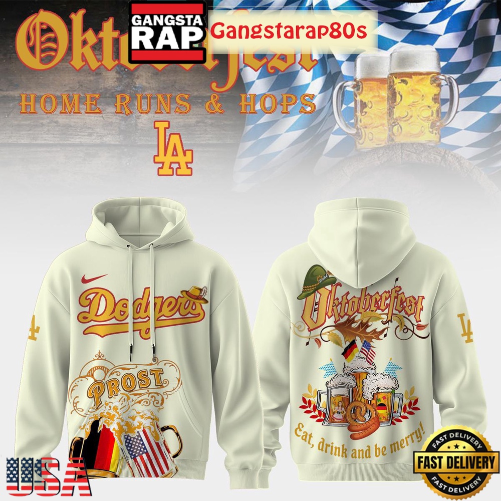 Los Angeles Dodgers x Oktoberfest Home Runs & Hops Unisex Hoodie