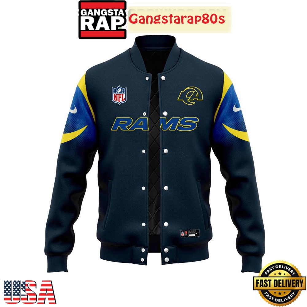 Los Angeles Rams New Rivalries Mid Night Mod Uniform 2025 Special Baseball Jacket Los Angeles Rams New Rivalries Mid Night Mod Uniform 2025 Special Baseball Jacket