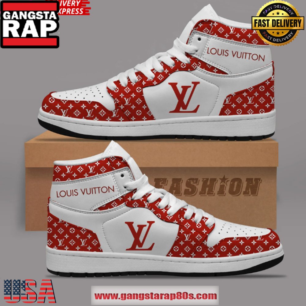 Louis Vuitton x Nike Red Air Jordan 1 Sneakers Shoes Louis Vuitton x Nike Red Air Jordan 1 Sneakers Shoes