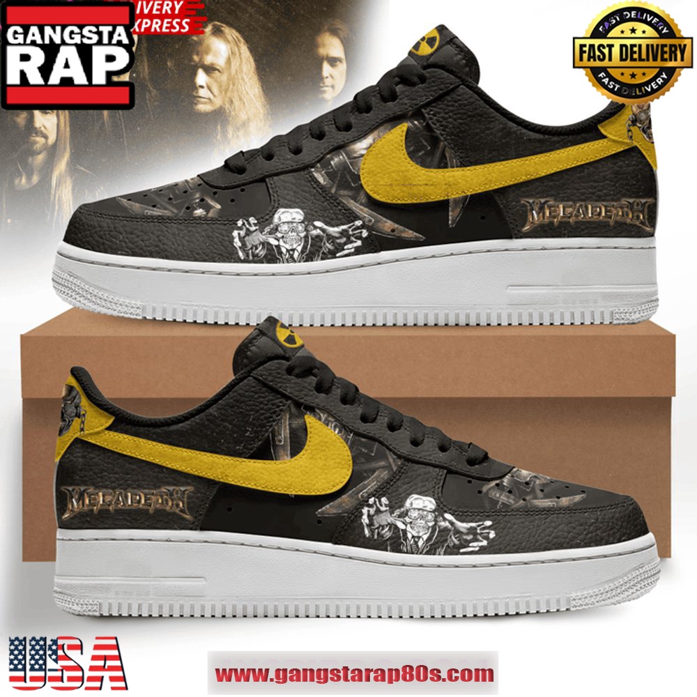 Megadeth Rockband Black Nike New Edition Air Force 1 Sneakers Shoes Megadeth Rockband Black Nike New Edition Air Force 1 Sneakers Shoes
