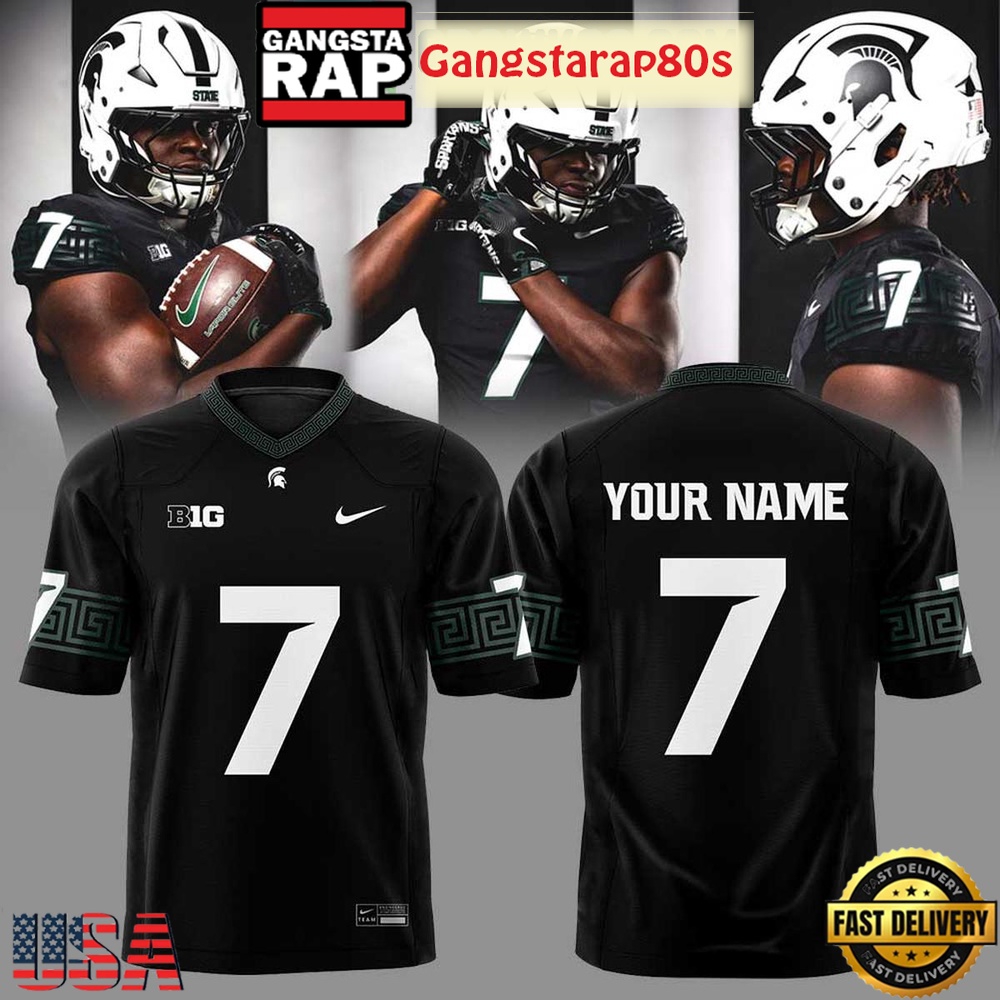 Michigan State Black Spartans Uniform Football Jersey