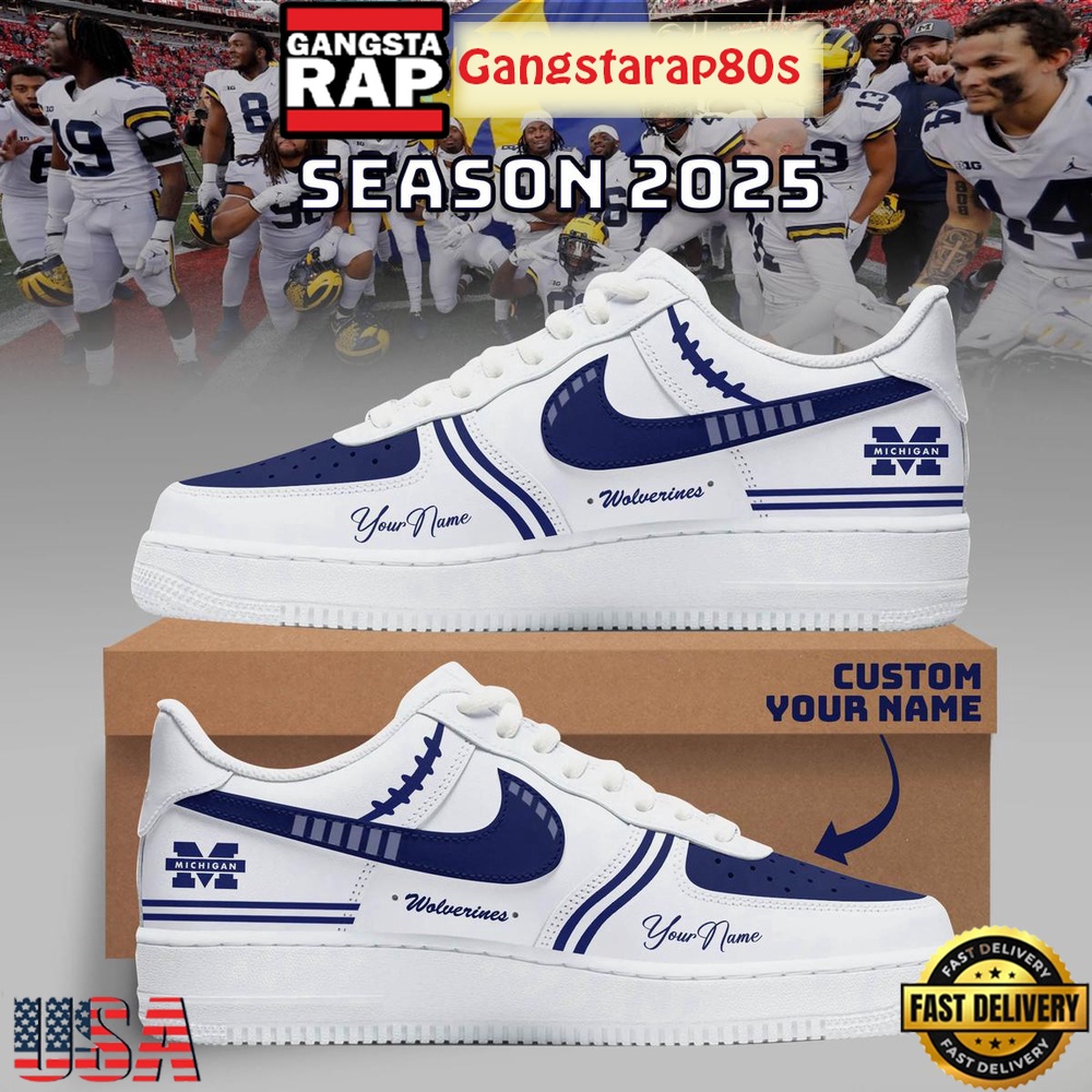 Michigan Wolverines Football New Season 2025 Special Custom Air Force 1 Sneakers Shoes