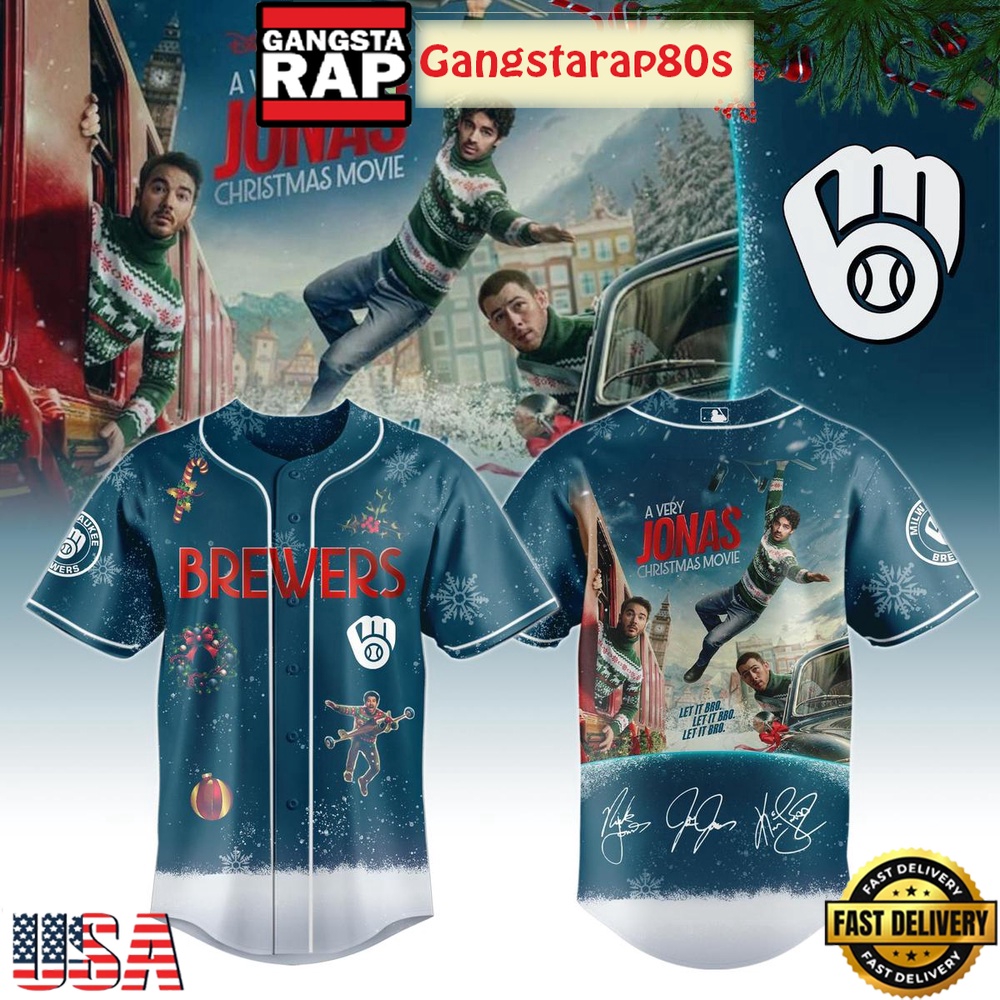 Milwaukee Brewers x A Very Jonas Christmas Movie 2025 Baseball Jersey Shirt