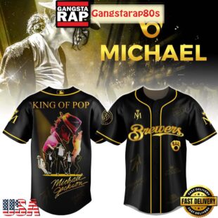 Milwaukee Brewers x Michael Jackson King Of Pop Baseball Jersey