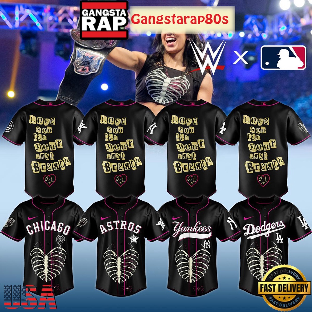 MLB All Team x AJ Lee Has Returned WWE 2025 Baseball Jersey Shirt
