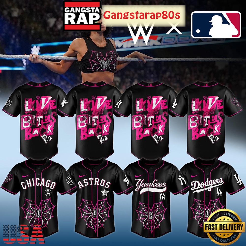 MLB All Team x AJ Lee Live Bites Back Baseball Jersey Shirt