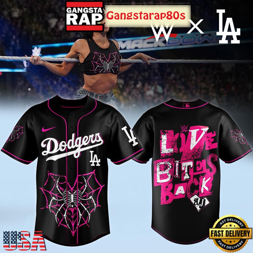 MLB All Team x AJ Lee Live Bites Back Baseball Jersey Shirt MLB All Team x AJ Lee Live Bites Back Baseball Jersey Shirt
