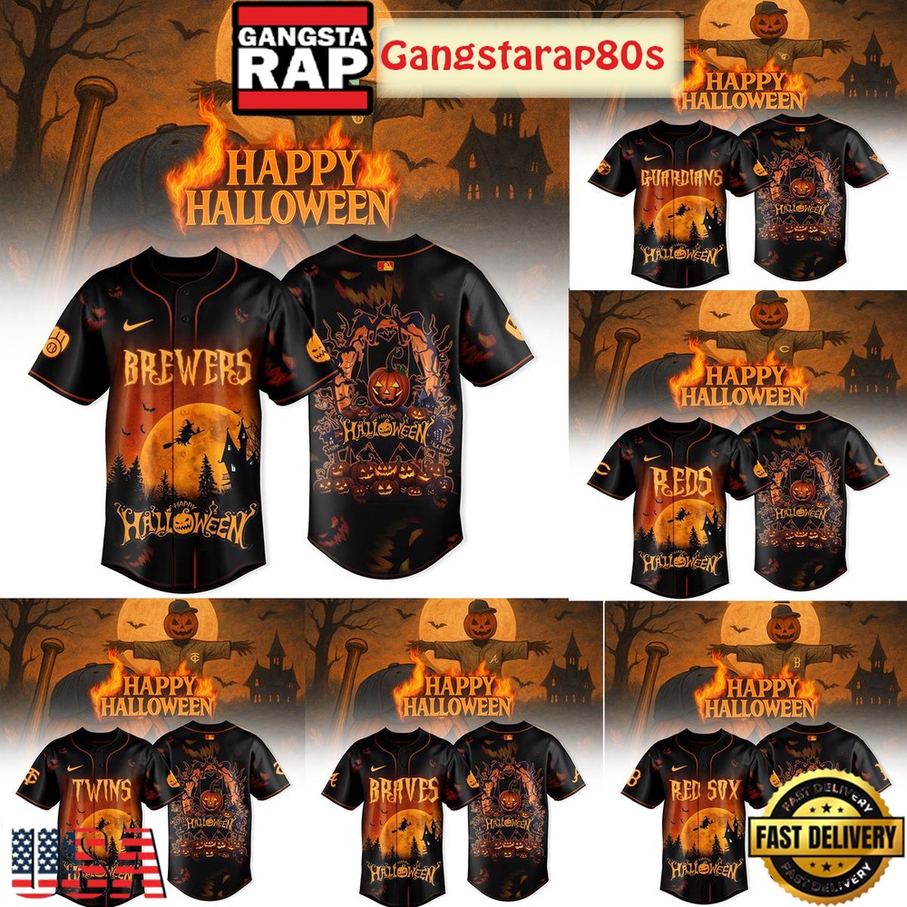 MLB All Team x Happy Halloween 2025 Baseball Jersey Shirt
