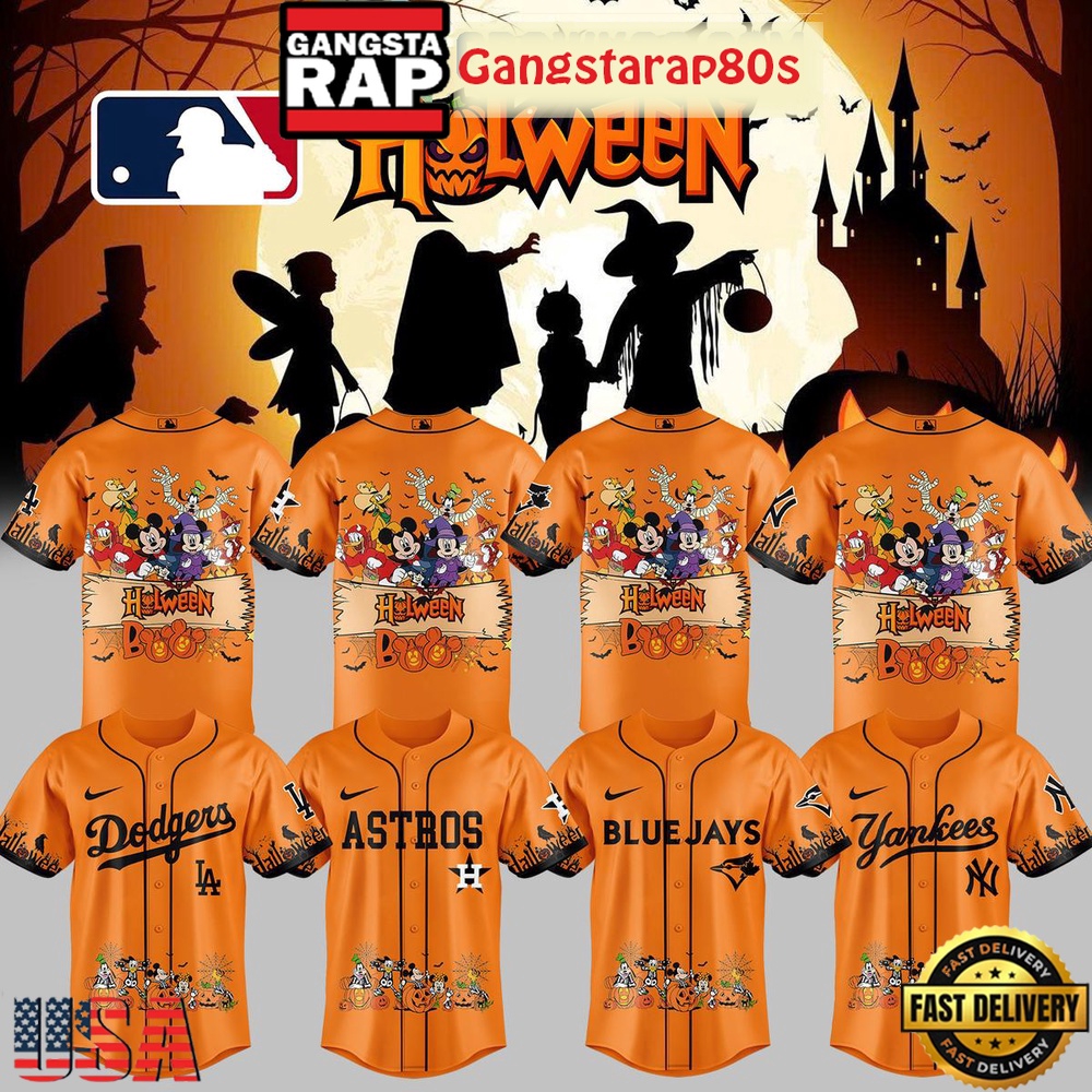 MLB All Team x Mickey Mouse Halloween Baseball Jersey Shirt