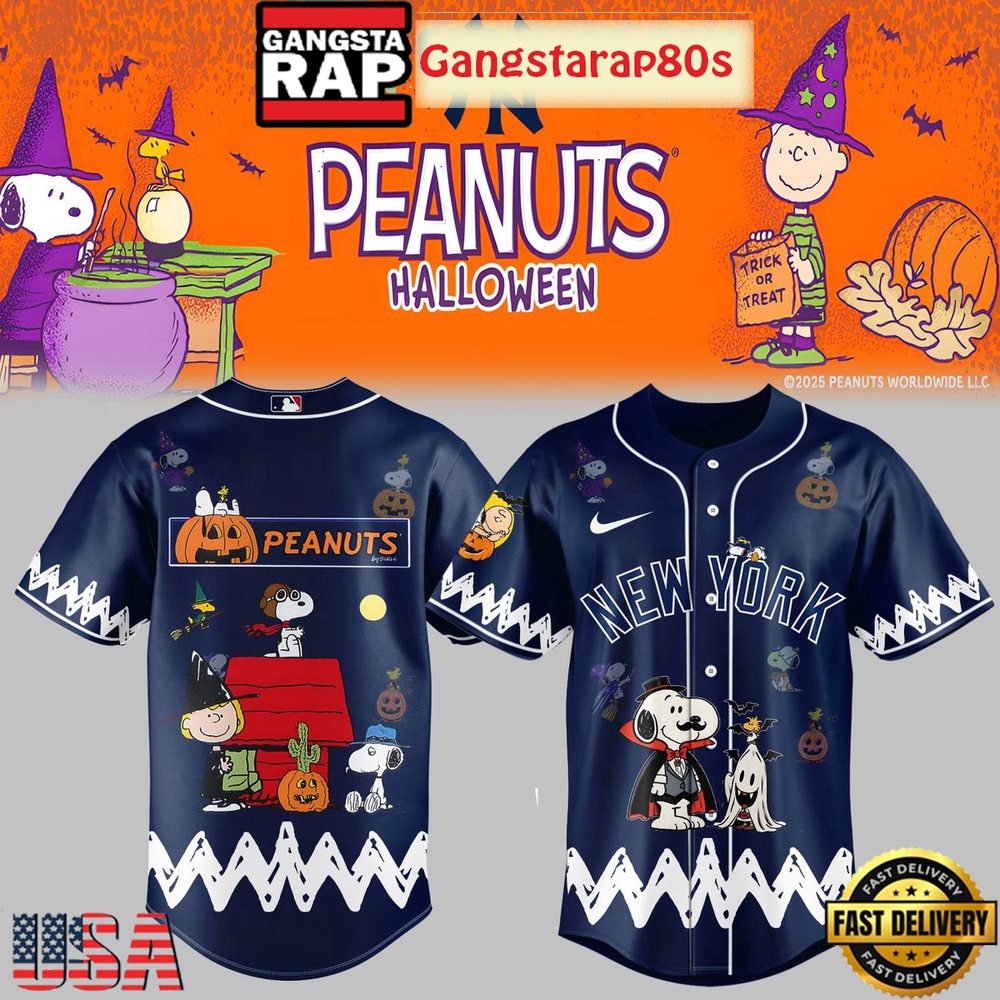 MLB Custom Team x Collab Peanuts Halloween Trick Or Treat Baseball Jersey Shirt MLB Custom Team x Collab Peanuts Halloween Trick Or Treat Baseball Jersey Shirt