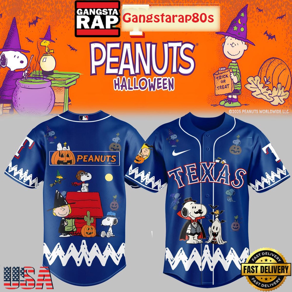 MLB Custom Team x Collab Peanuts Halloween Trick Or Treat Baseball Jersey Shirt MLB Custom Team x Collab Peanuts Halloween Trick Or Treat Baseball Jersey Shirt
