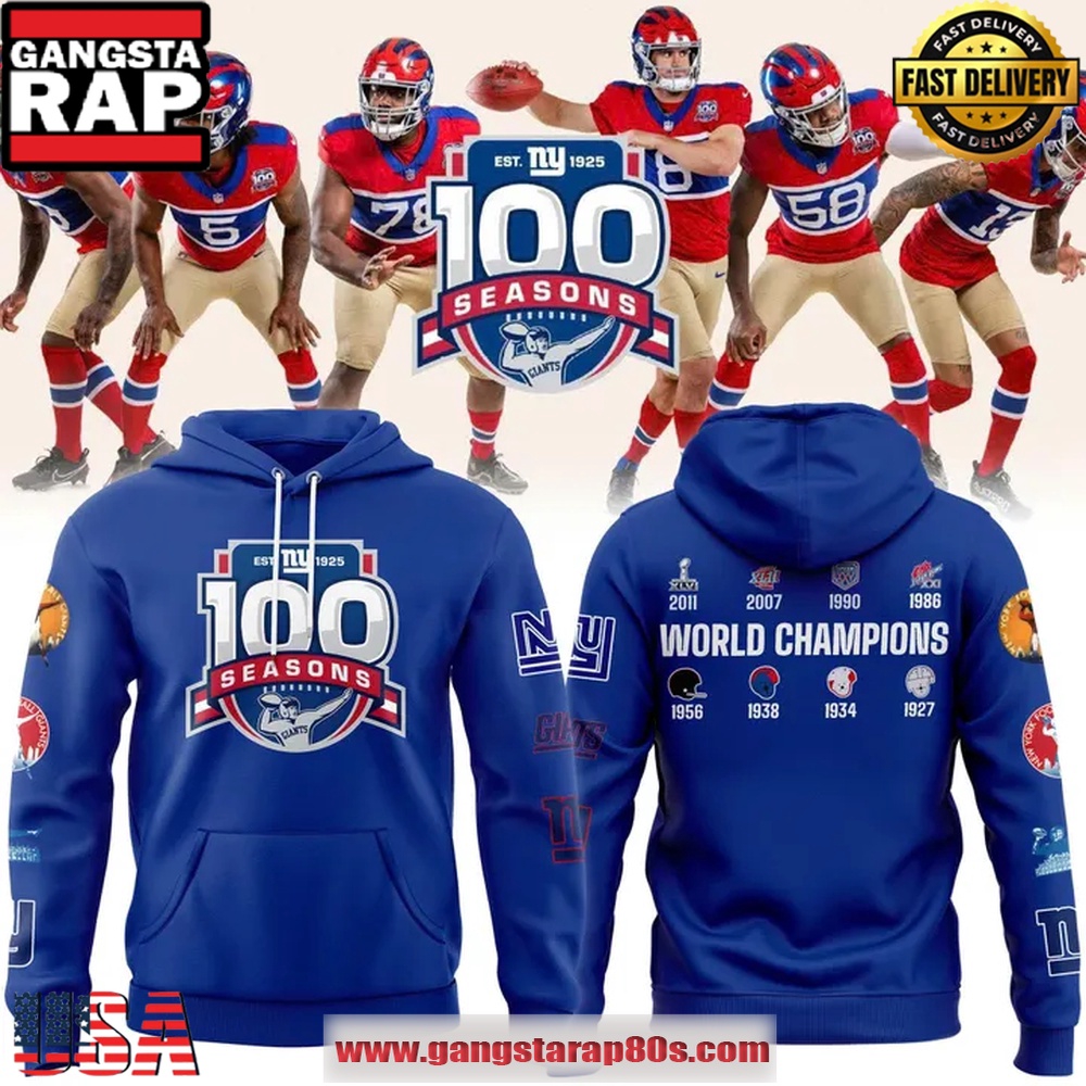 New York Giants 100Th Limited Edition Hoodie Shirt New York Giants 100Th Limited Edition Hoodie Shirt