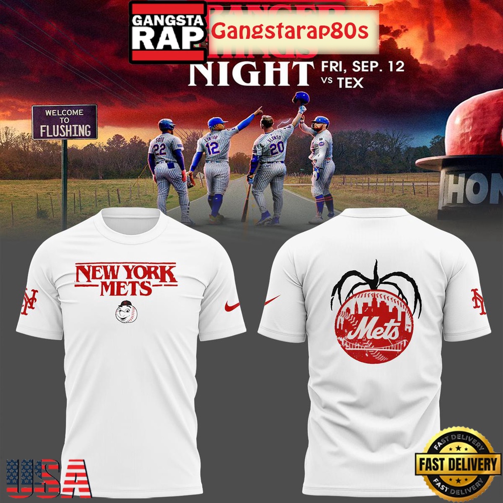 New York Mets x Stranger Things Nights Unisex 3D Hoodie